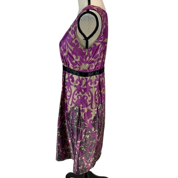 Delias Sleeveless Color Block Print Dress - Purple Cream - size 7 - Picture 4 of 7